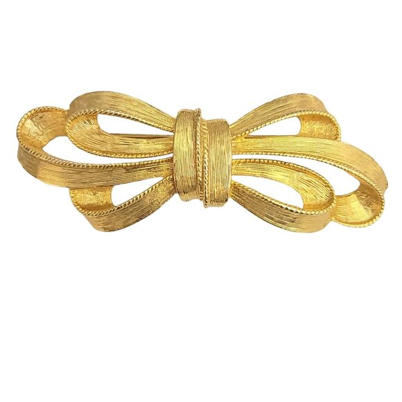 Givenchy Gold Tone Bow Brooch, Signed M263B - Picture 2 of 7